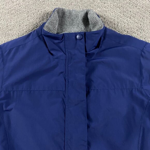 LL Bean Jacket Women's Small Blue Full Zip Fleece Lined Nylon Winter O GBP9 - Picture 6 of 16